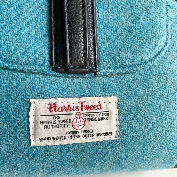 Glen Appin Harrirs Tweed Blue Wool  Small Square Crossbody Bag - Picture 5 of 9